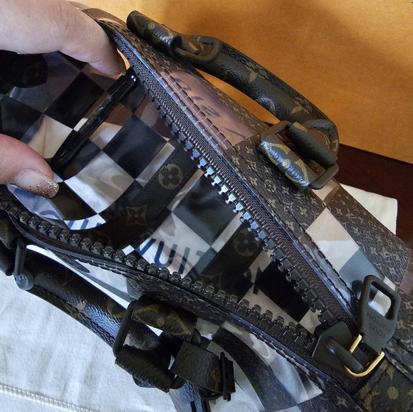 Louis Vuitton Keepall Bandouliere 25 Bag Monogram Chess Coated Canvas - Picture 9 of 16